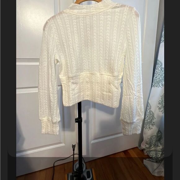 Band of Gypsies Cream Cable Knit Sweater - Picture 3 of 3